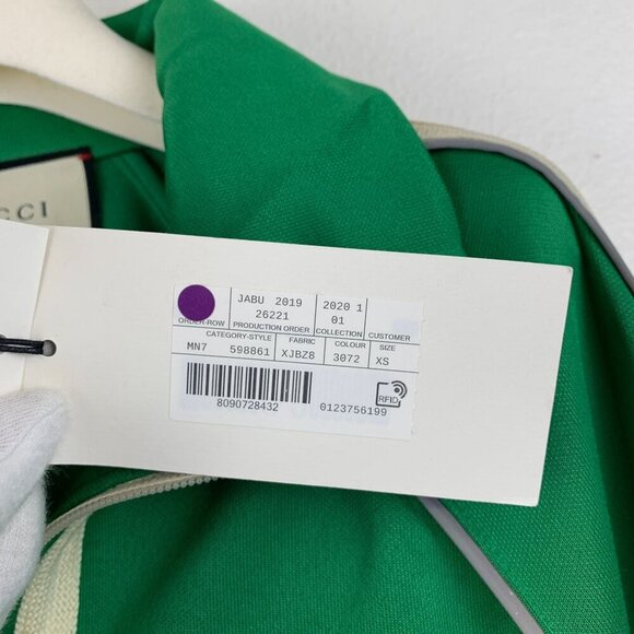 NWT Gucci Gg-jacquard Side-stripe Technical Track Jacket In Green Size XS - Picture 15 of 16